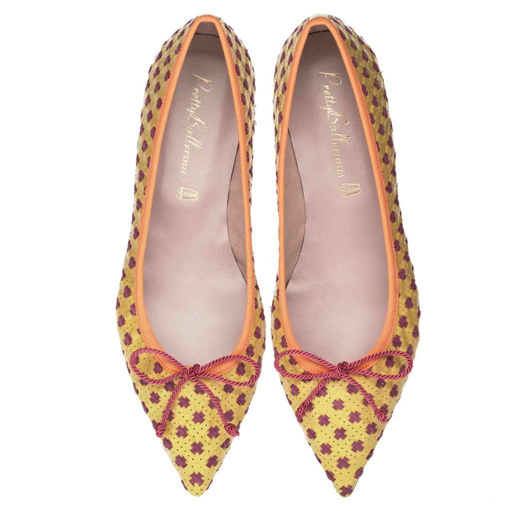 Ella woven yellow and orange patent - pair