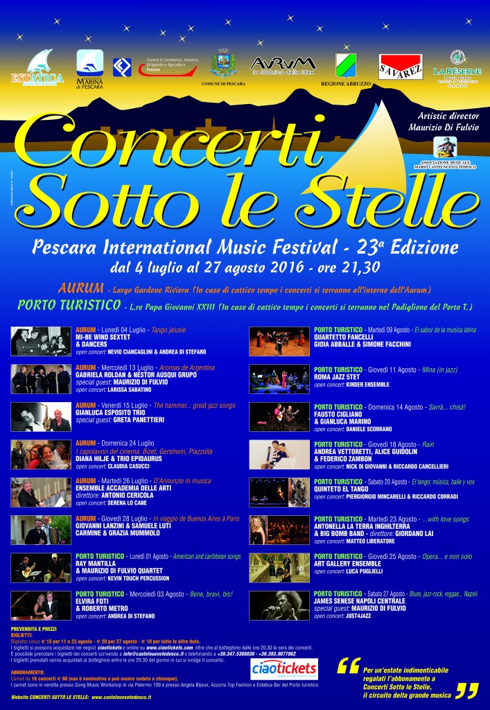 PMF - Concerti sotto le Stelle - manifesto