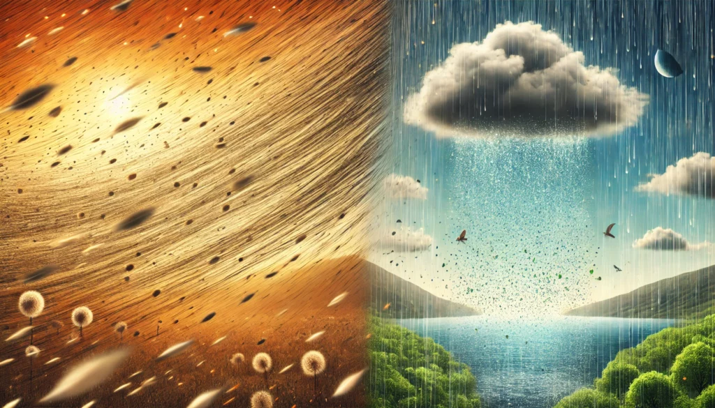 Confronto tra vento e pioggia per sfatare falsi miti sulle allergie stagionali