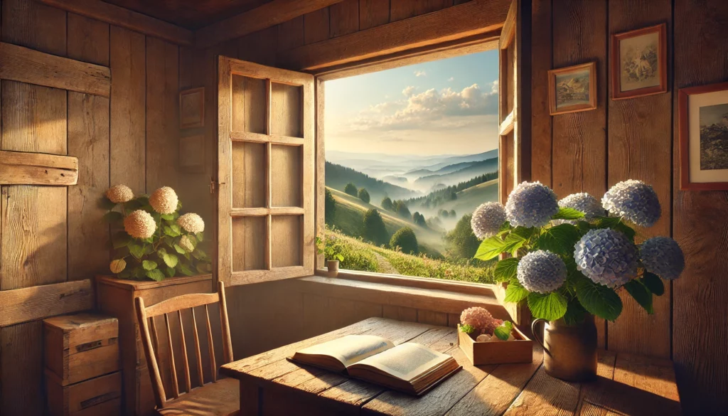 casa di scambio a São Miguel con vista sulle ortensie e atmosfera tranquilla