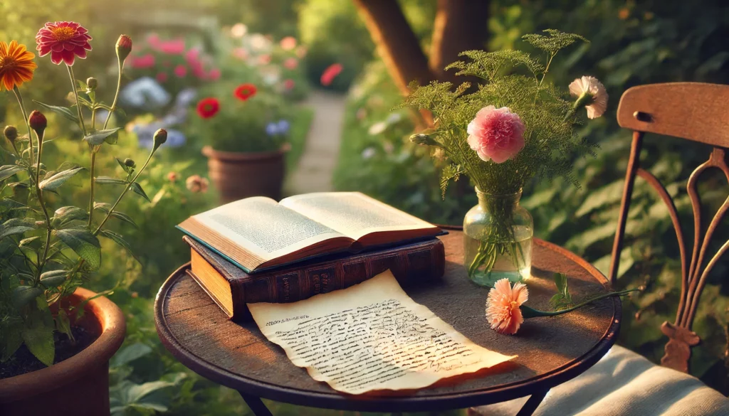 Lettera e libro aperto, simboli di un amore d’altri tempi ancora capace di emozionare